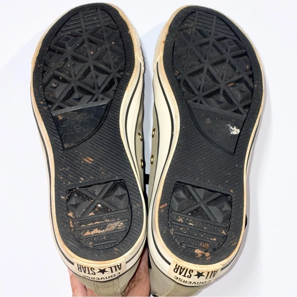 Converse Chuck Taylor Mono Suede High Top Sneakers Women's 11 Men’s 9 Olive - Picture 7 of 11